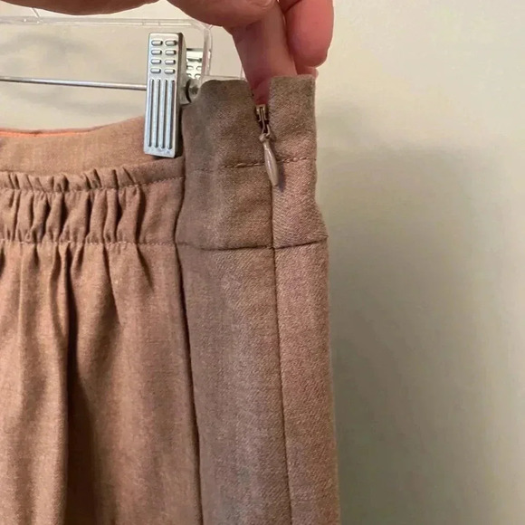 J. Crew wool skirt lined pockets 10 brown tan - Picture 7 of 9